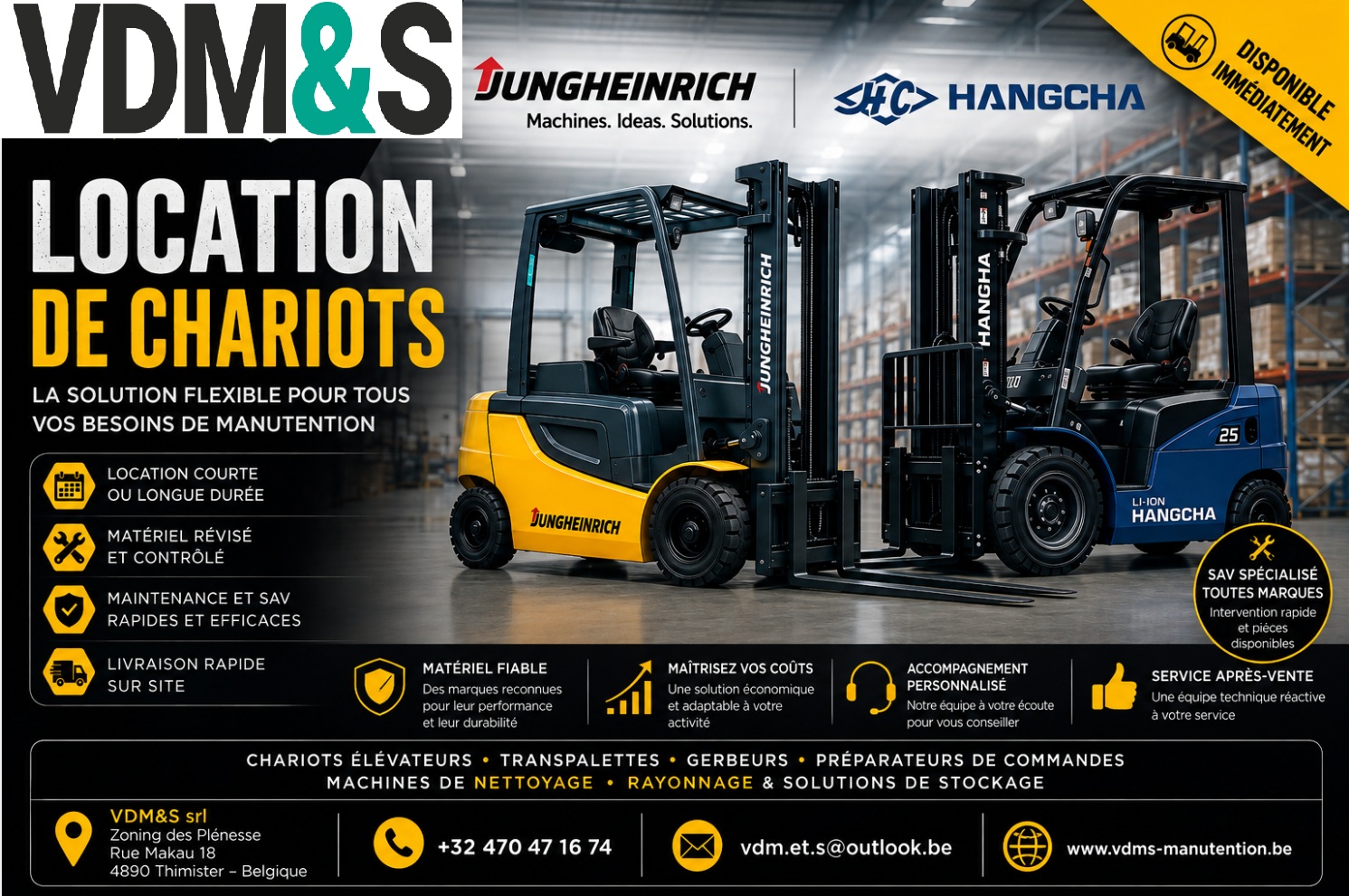 VDM&S - Location chariots elevateurs